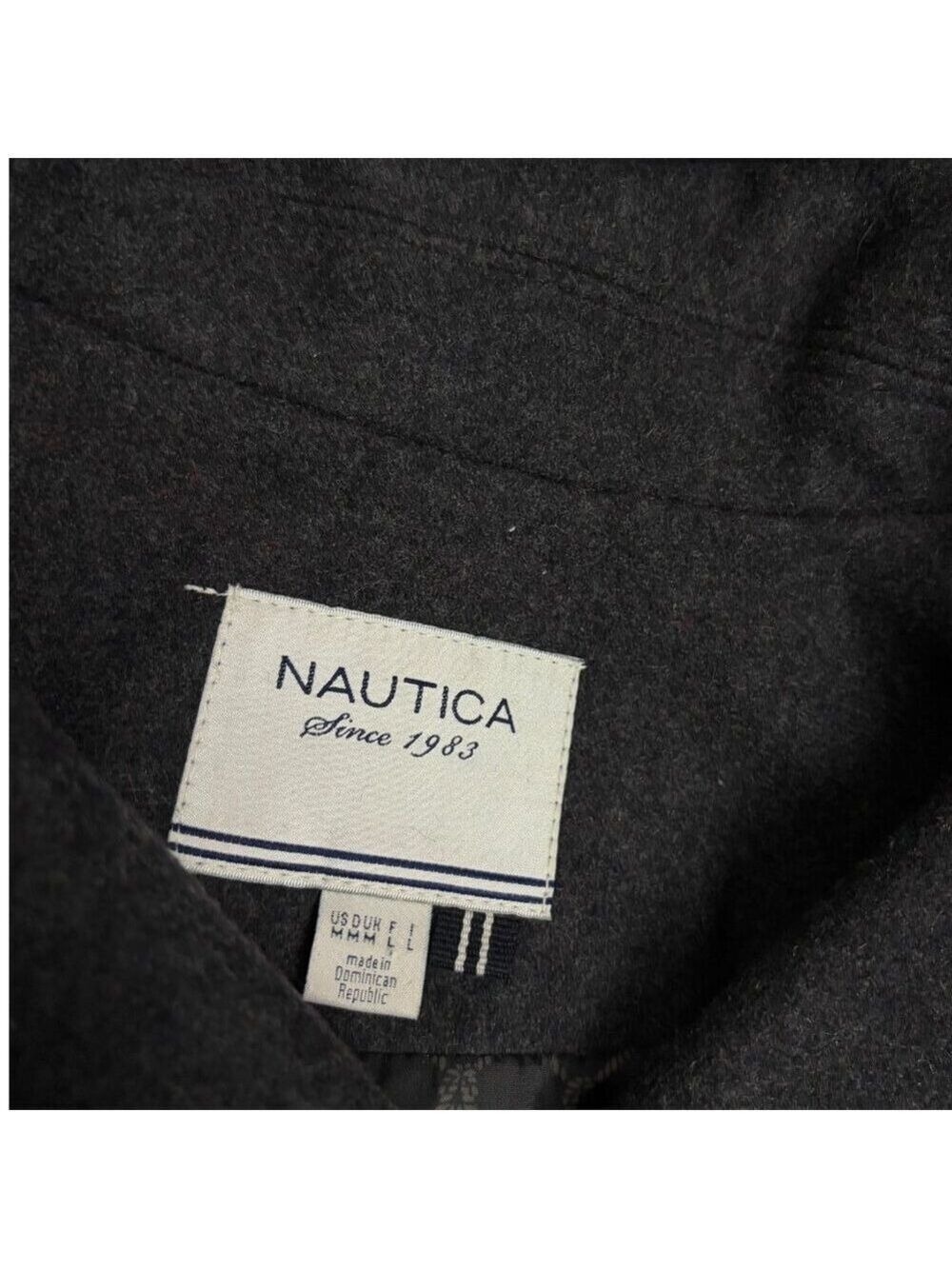 NAUTICA Recycled Wool Blend Winter Designer Casual Red Pea Coat Womens Medium - Picture 9 of 10